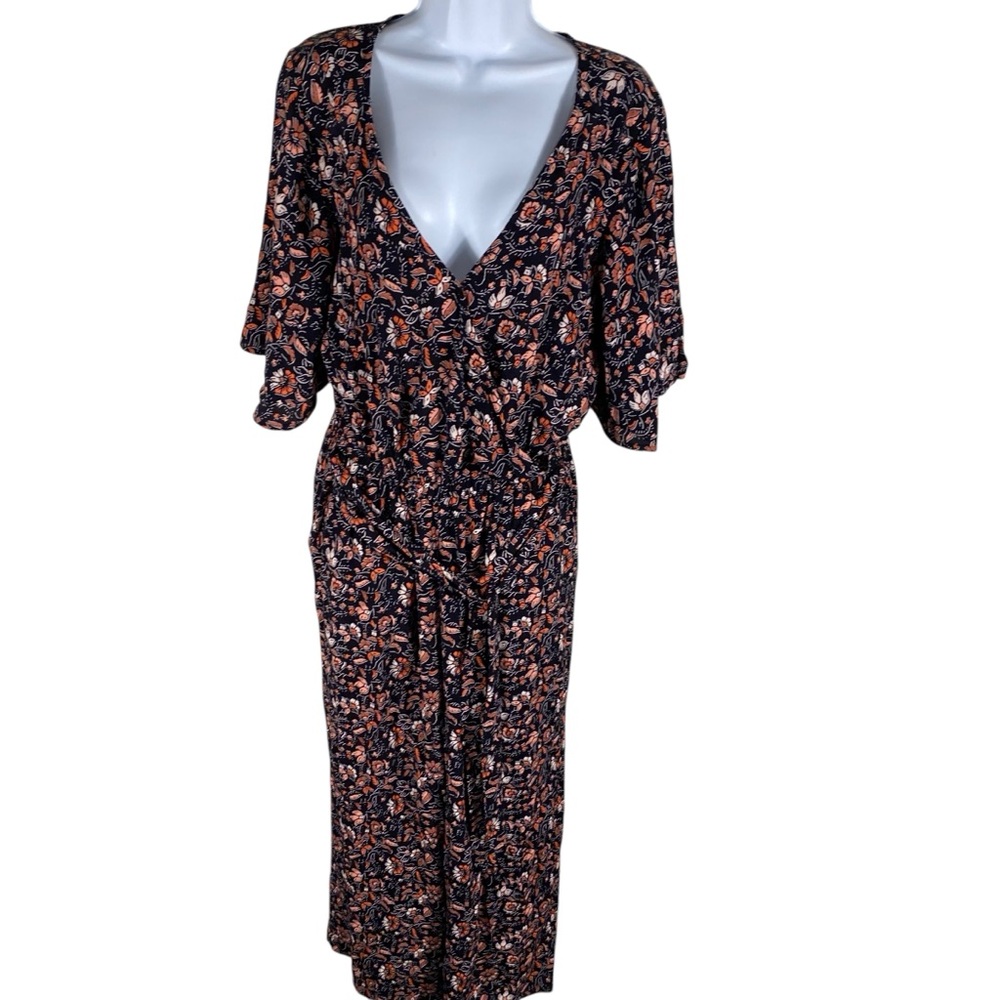 Sanctuary Floral V-Neck Jumpsuit with flutter sleeves Sz M